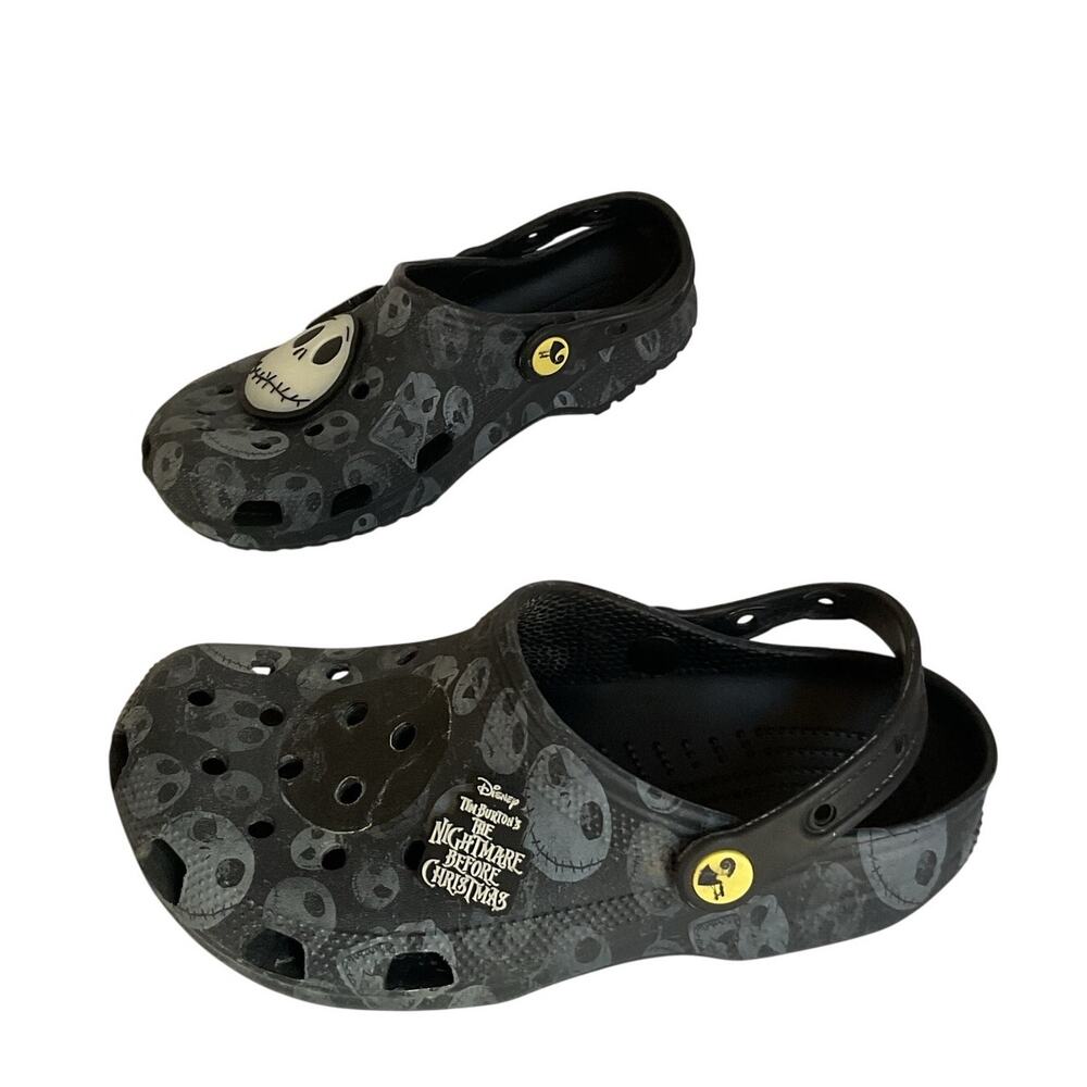 Crocs Disney Nightmare Before Christmas Jack Skellington Clogs M6 W8 Black Rare